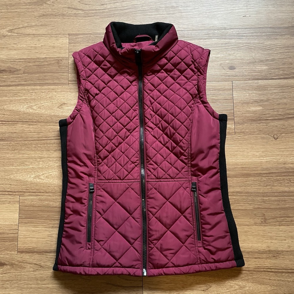 ANDREW MARC Marion Red Quilted Tailored Vest Size S